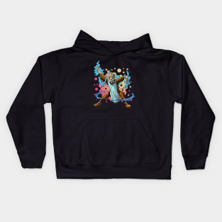 Old warrior with long beard Kids Hoodie